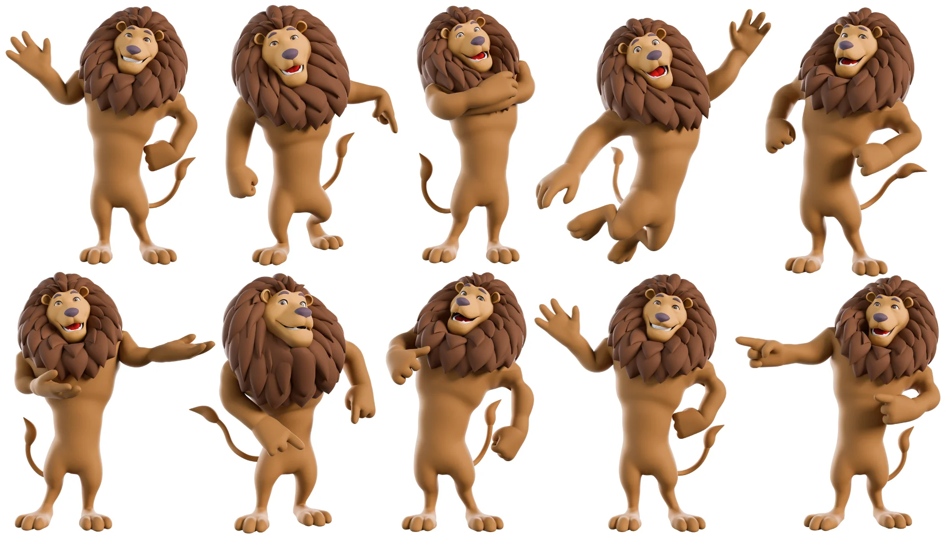 Mascot poses: Lion — 1